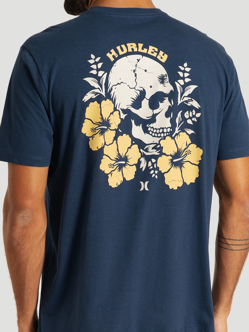 Camiseta Manga Curta Azul Marinho Hurley Hibiskull