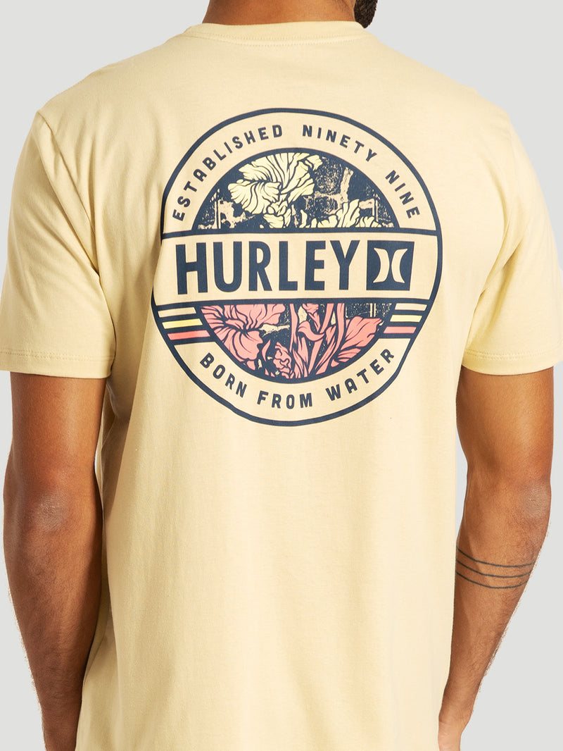 Camiseta Manga Curta Bege Hurley Sticker