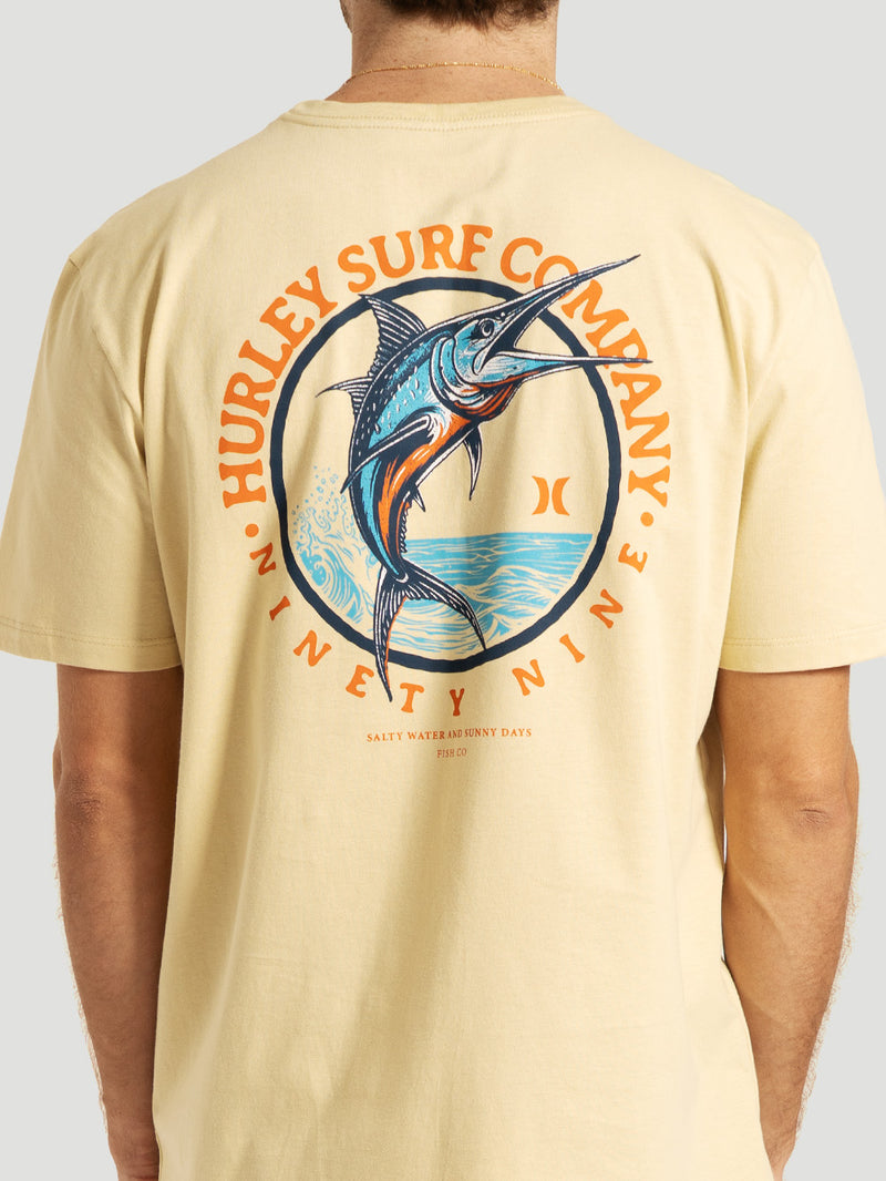 Camiseta Manga Curta Bege Hurley Marlin