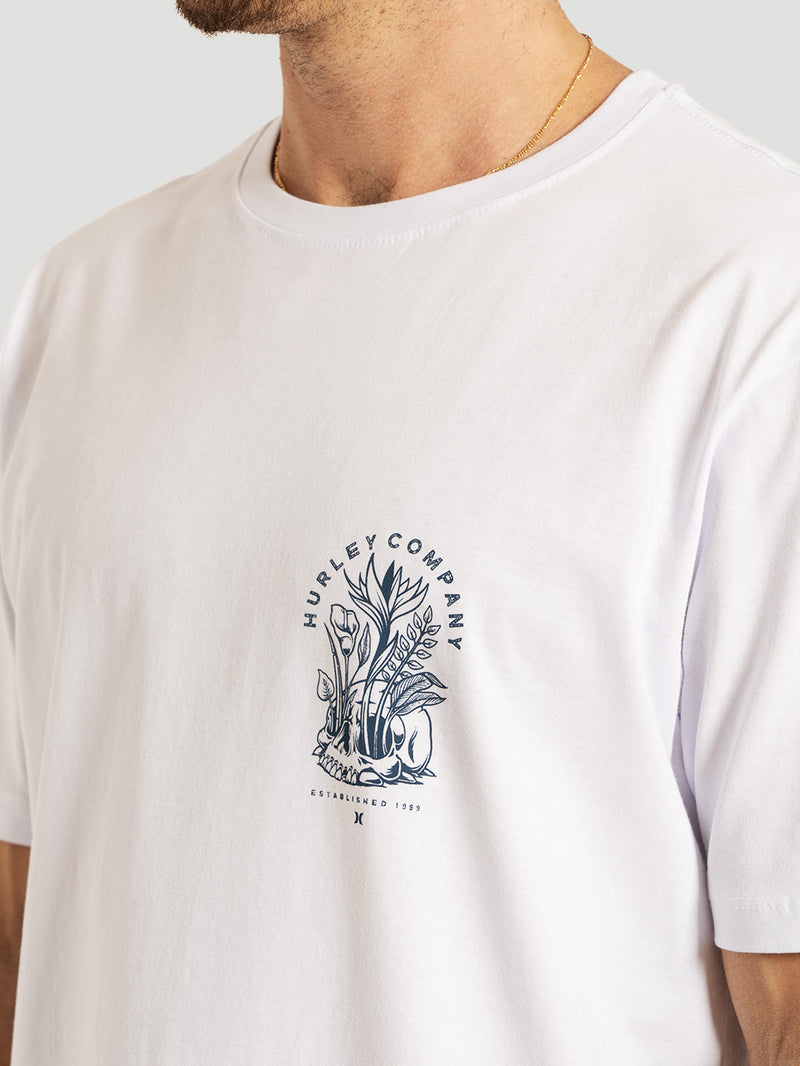 Camiseta Manga Curta Branca Hurley Silk end Off