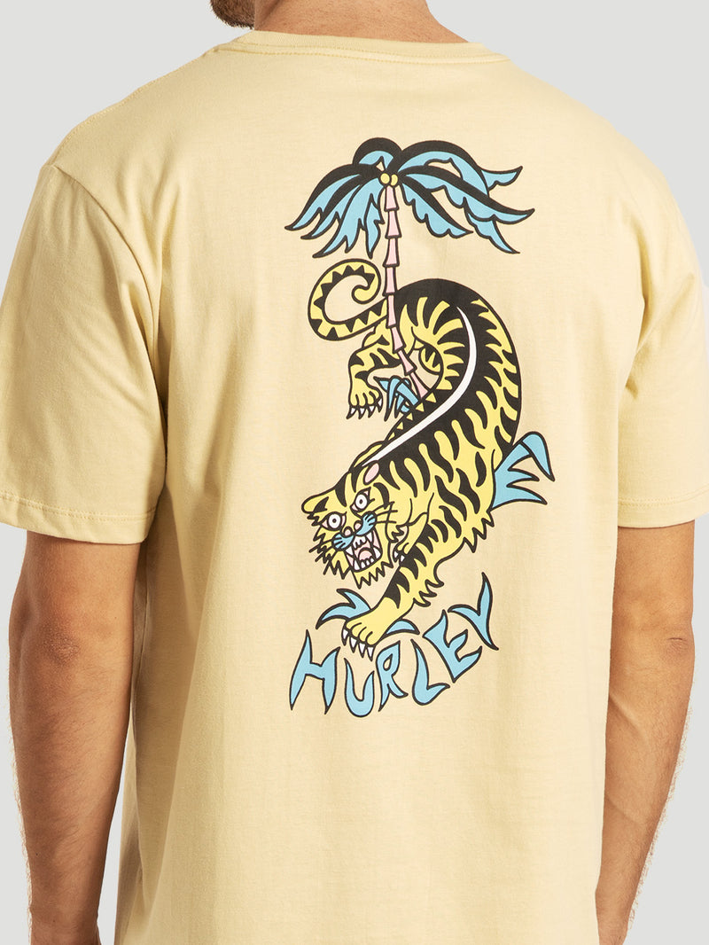Camiseta Manga Curta Bege Hurley x Etam Tiger