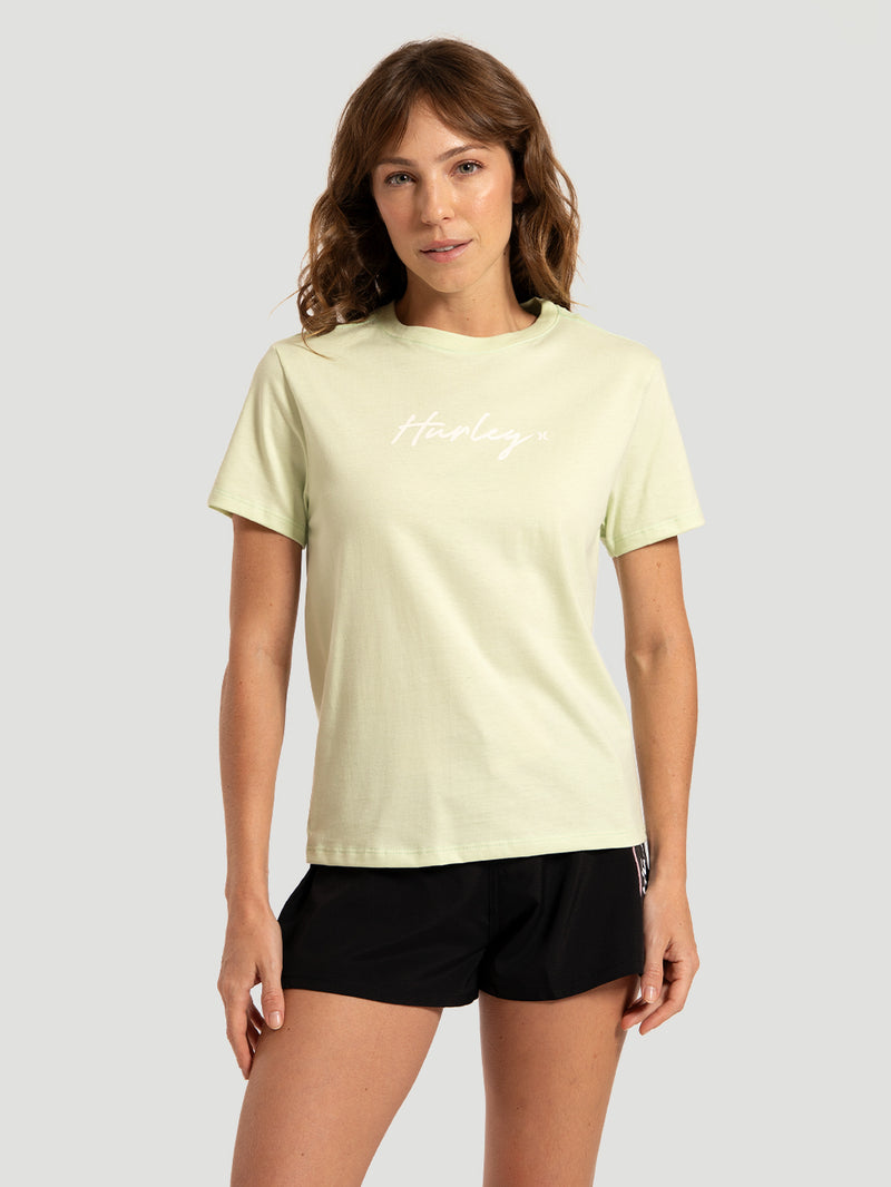Camiseta Manga Curta Verde White Hurley Line