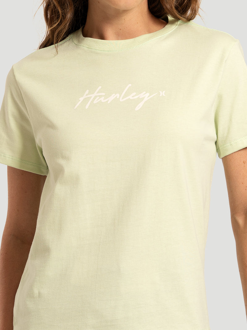 Camiseta Manga Curta Verde White Hurley Line