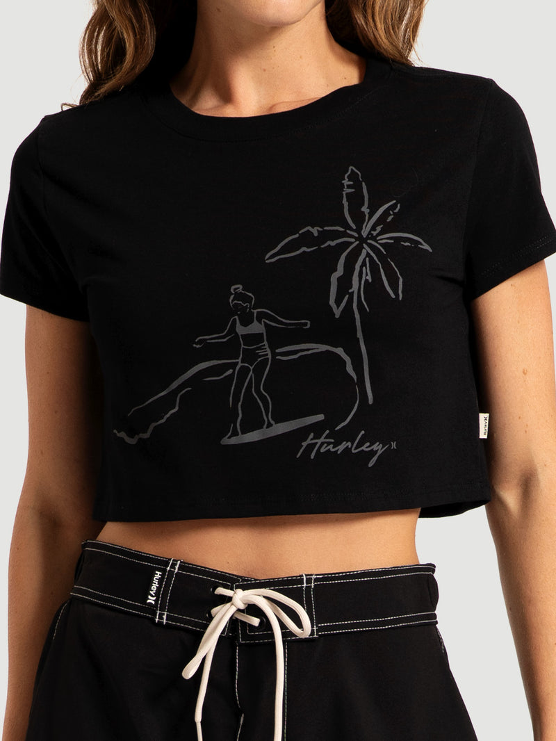 Camiseta Manga Curta Preta Hawaii Hurley X Jade