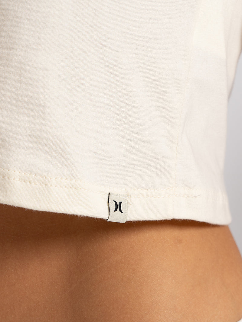 Camiseta Cropped Hurley Global 99 Off White