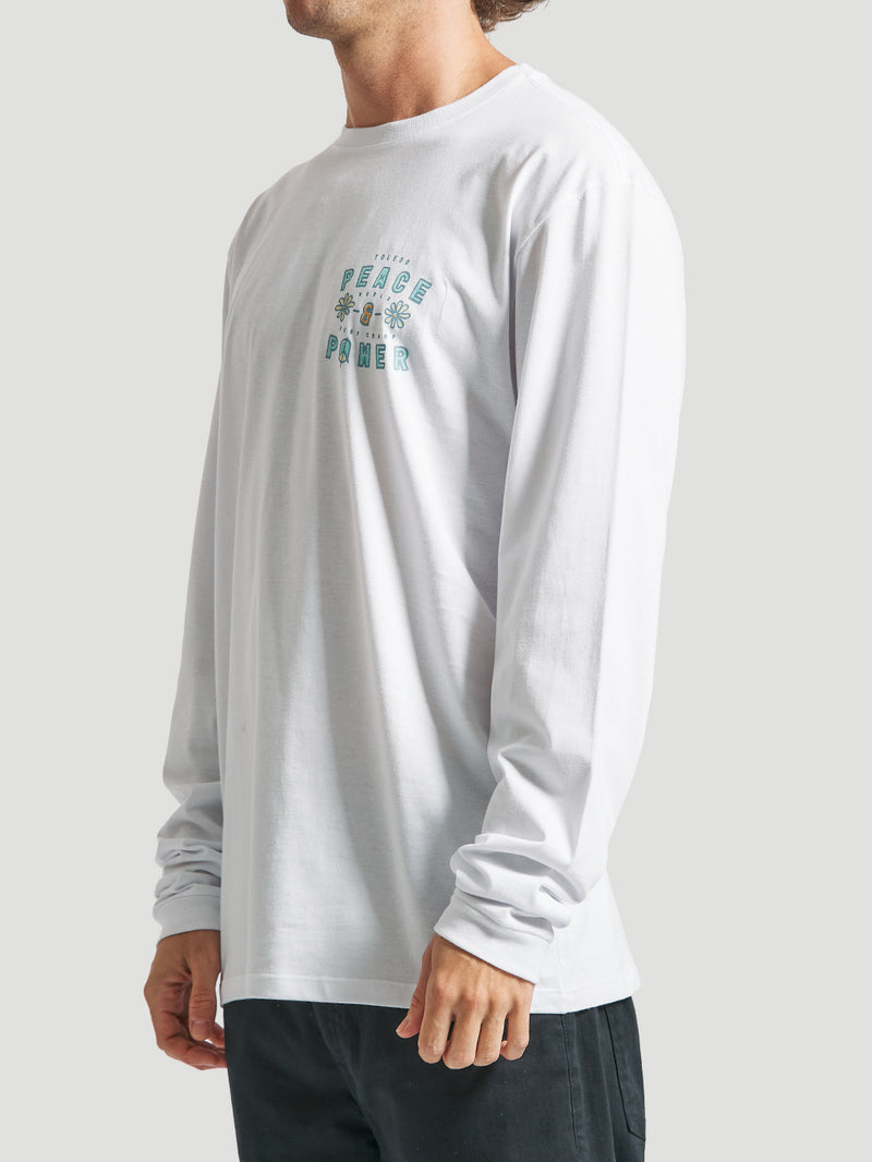 Camiseta Manga Longa Hurley Peace&Power Branca