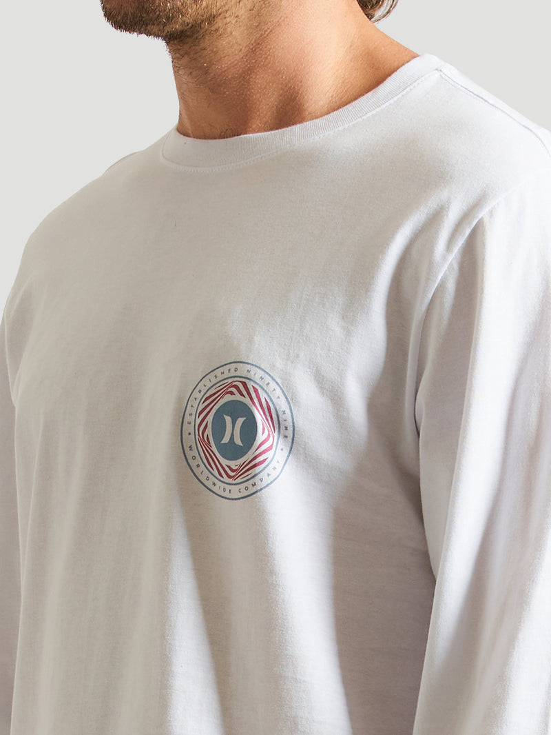 Camiseta Manga Longa Hurley Spiral Branco