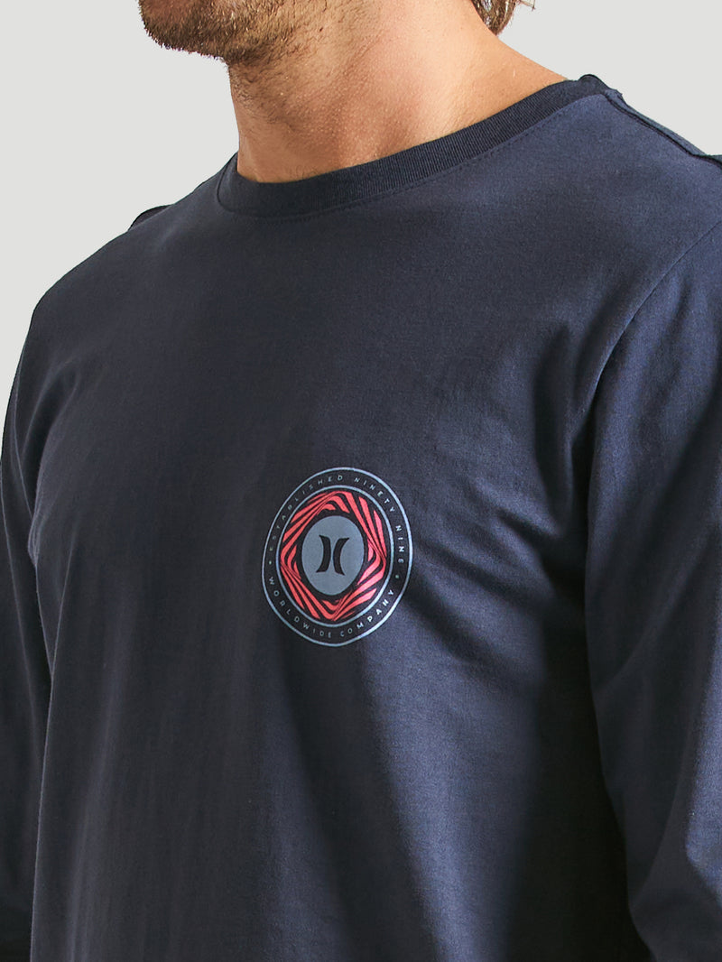 Camiseta Manga Longa Hurley Spiral Marinho