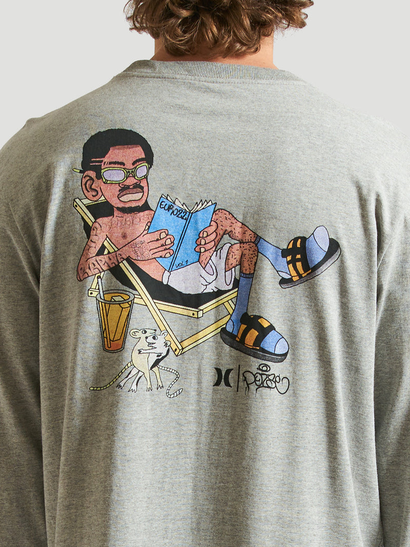 Camiseta Manga Longa Hurley POISÉ EURO22 Mescla Cinza