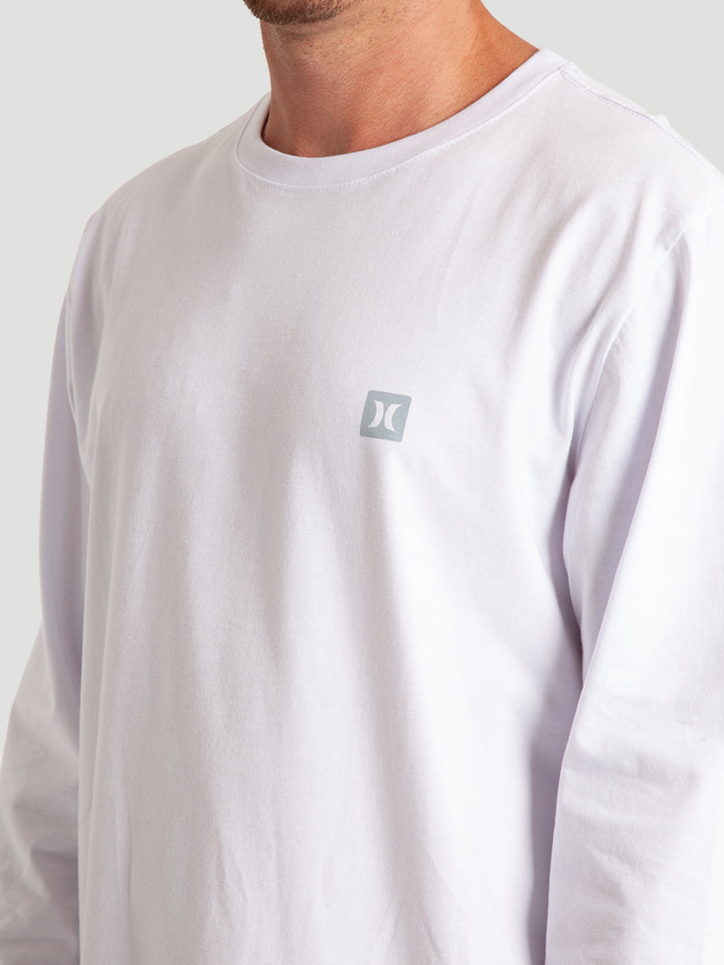 Camiseta Branca Manga Longa Hurley Mini Icon II