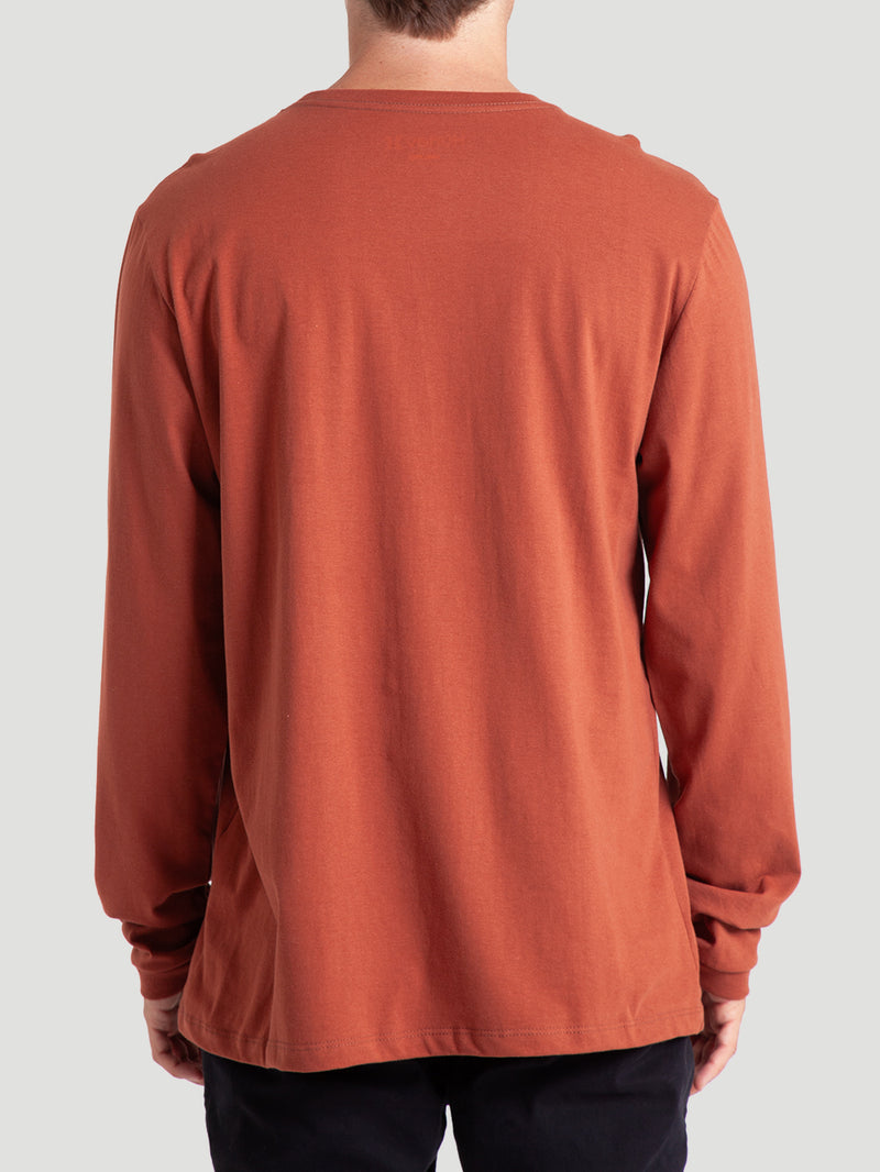 Camiseta Marrom Manga Longa Hurley Mini Icon II