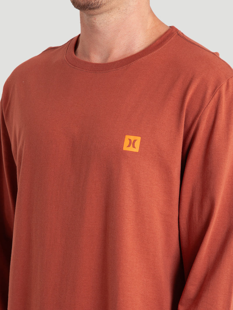 Camiseta Marrom Manga Longa Hurley Mini Icon II