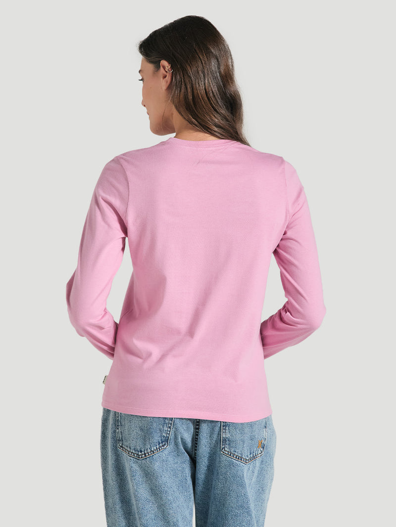 Camiseta De Manga Longa Rosa Feminina Hurley Line