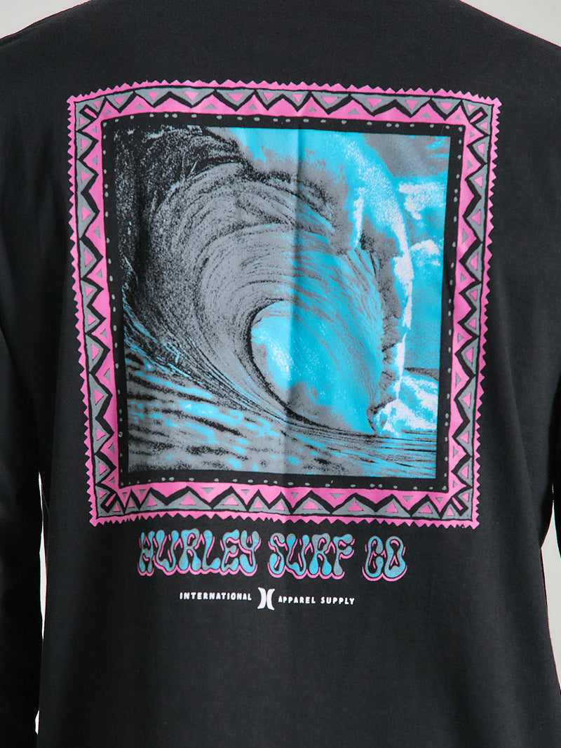 Camiseta Preto Manga Longa Hurley Poster
