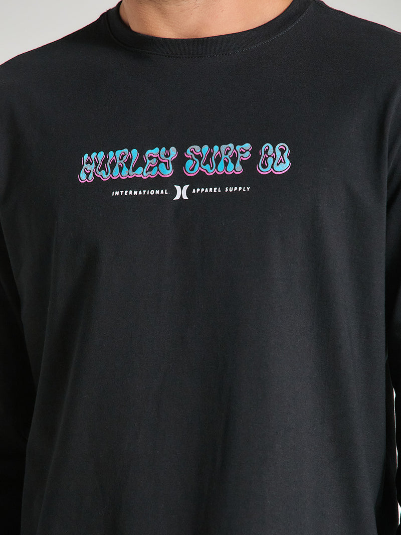 Camiseta Preto Manga Longa Hurley Poster