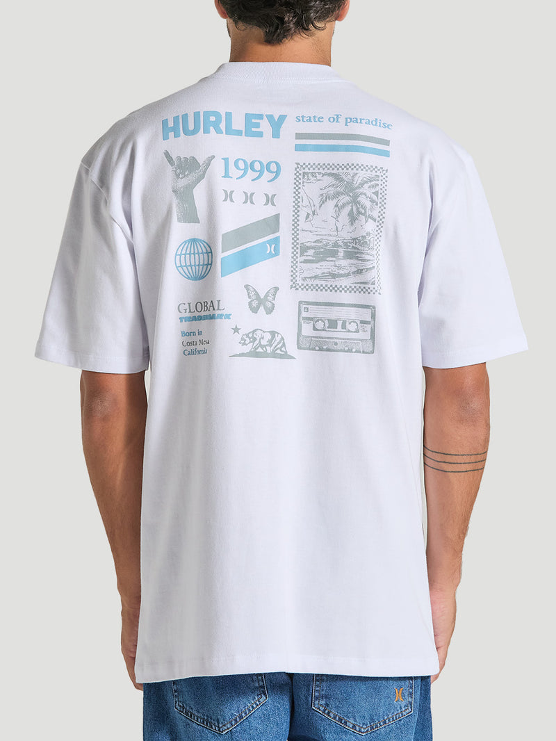 Camiseta Oversized Branca Manga Curta Hurley State