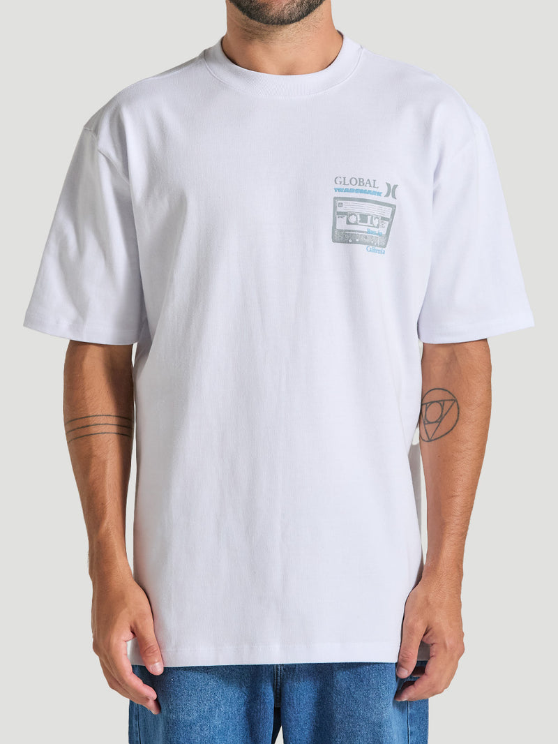 Camiseta Oversized Branca Manga Curta Hurley State