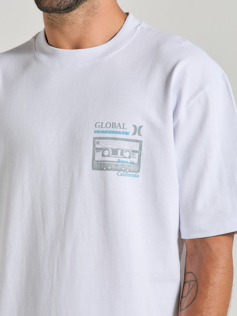 Camiseta Oversized Branca Manga Curta Hurley State