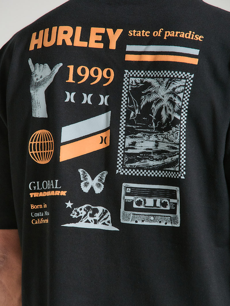 Camiseta Oversized Preta Manga Curta Hurley State