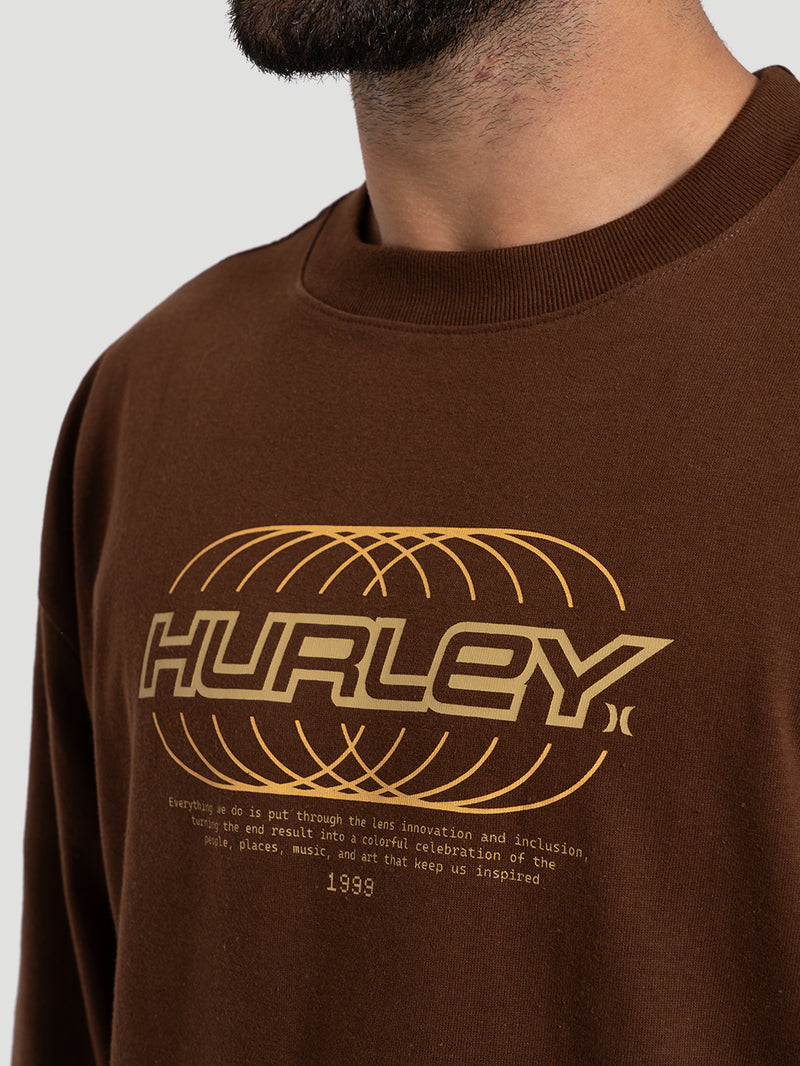 Camiseta Manga Longa Hurley Nine Nine Marrom Maxfit