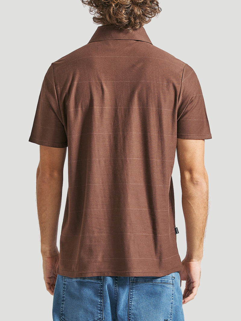 Polo Hurley Lines Marrom