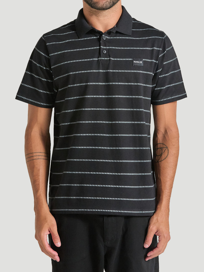 Camisa Gola Polo Preta Hurley Chain