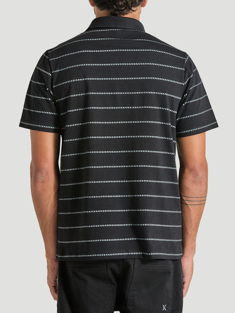 Camisa Gola Polo Preta Hurley Chain