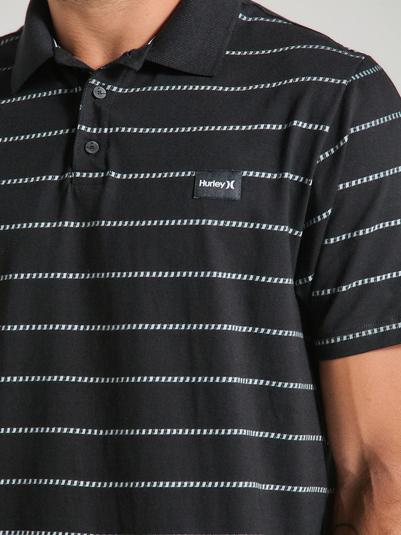 Camisa Gola Polo Preta Hurley Chain