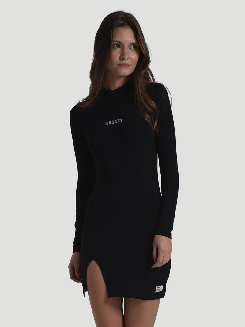 Vestido Manga Longa Hurley Sunny Preto