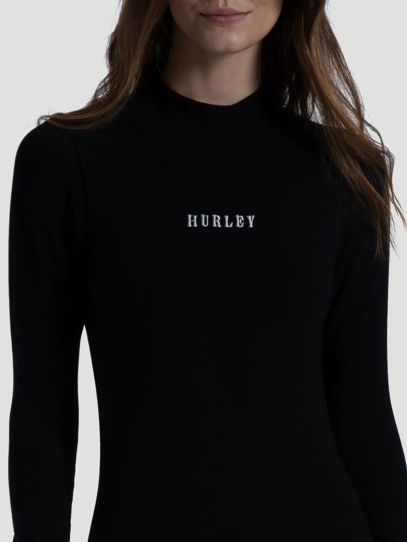 Vestido Manga Longa Hurley Sunny Preto