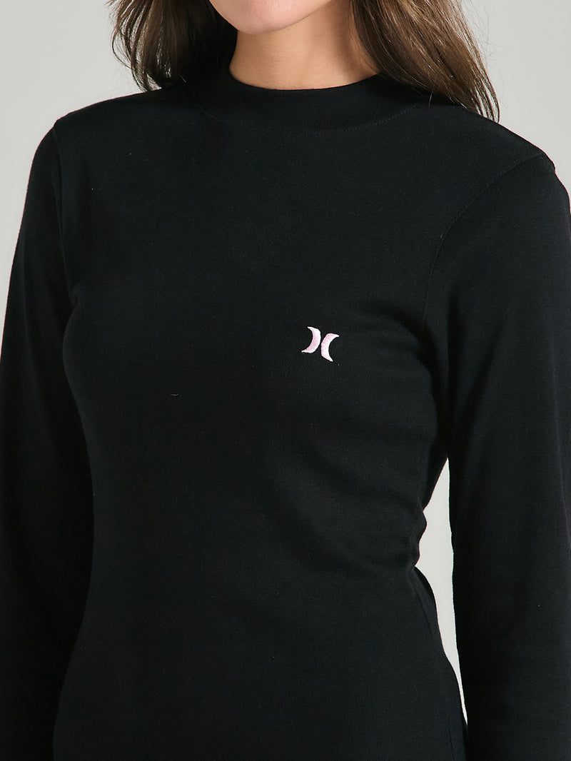 Vestido De Manga Longa Preto Hurley Usually