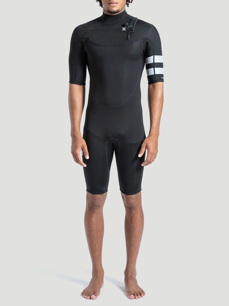 Short John Hurley Advant 2/2mm Manga Curta Springsuit Preto