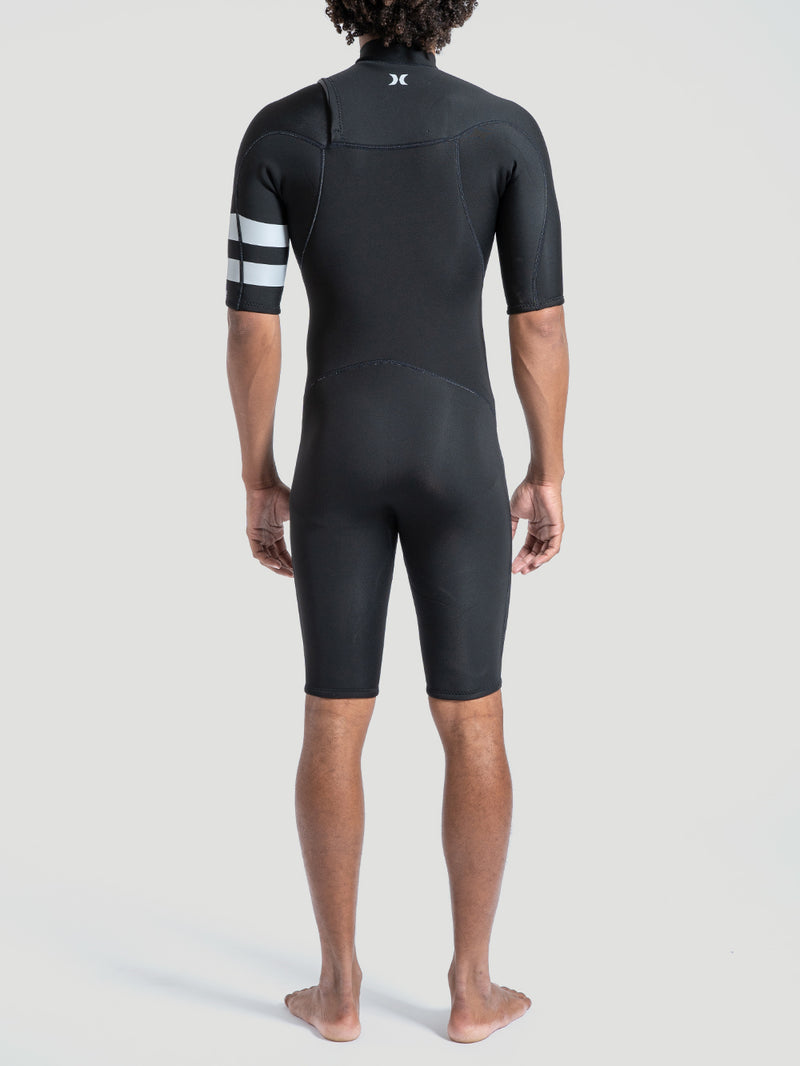 Short John Hurley Advant 2/2mm Manga Curta Springsuit Preto