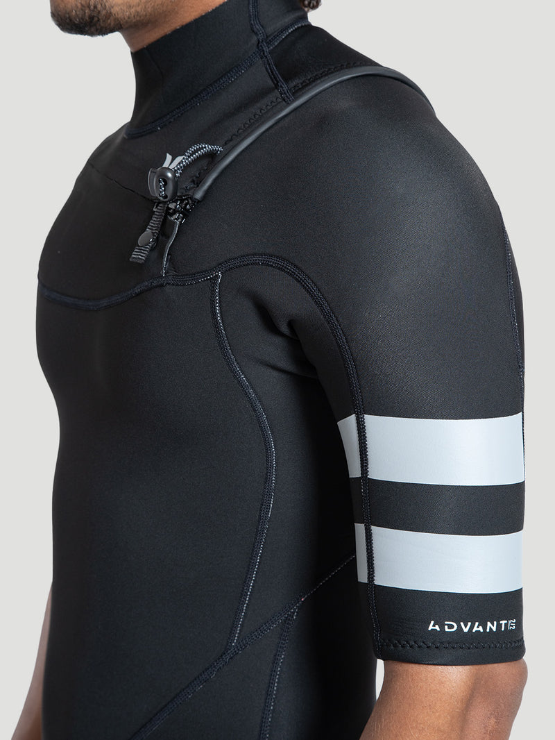 Short John Hurley Advant 2/2mm Manga Curta Springsuit Preto