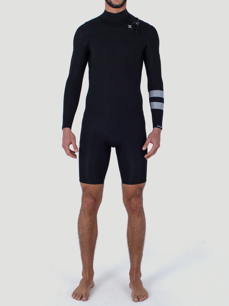 Short John Hurley Advant 2/2mm LS Springsuit Preto
