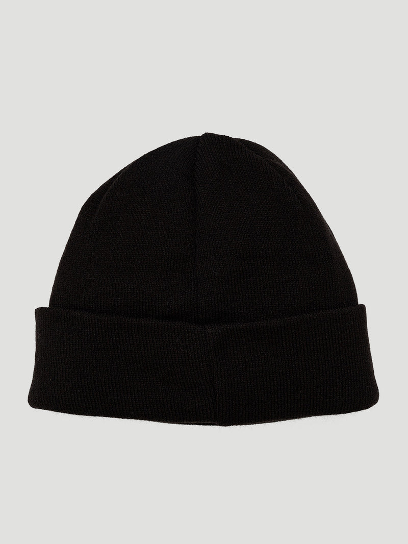 Gorro preto com dobra Hurley Label, confeccionado em malha tricotada com dobra simples e design minimalista. Ideal para aquecer nos dias frios.