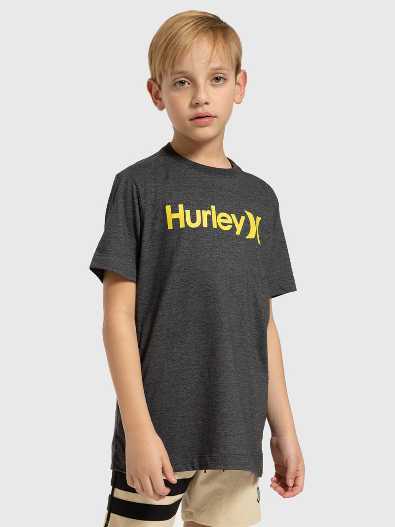 Camiseta Hurley O&O Solid Juvenil Mescla Preto