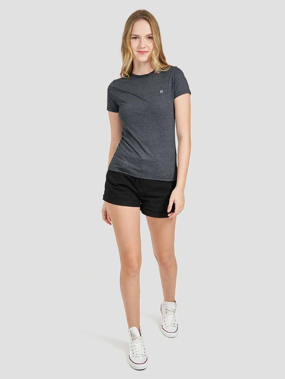 Camiseta Hurley Heat Transfer Mescla Preta