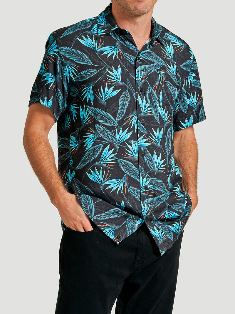 Camisa Manga Curta Hurley Boise Preto