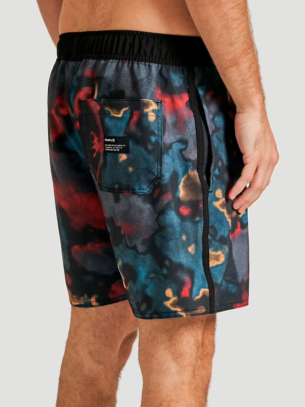 Bermuda Hurley Elástico Liquid 16,5" Preto
