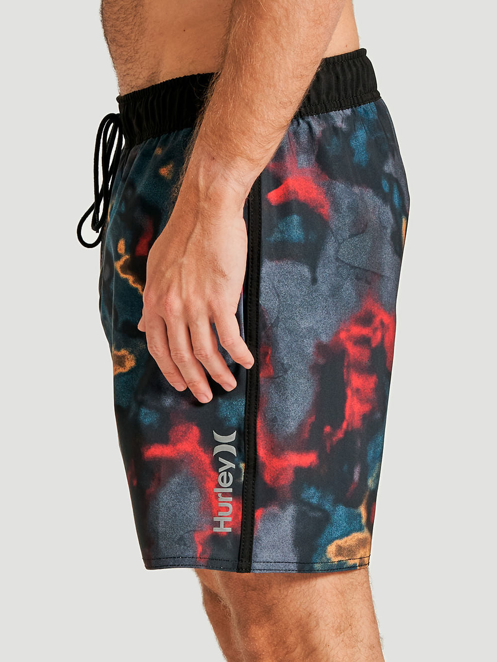 Bermuda Hurley Elástico Liquid 16,5" Preto