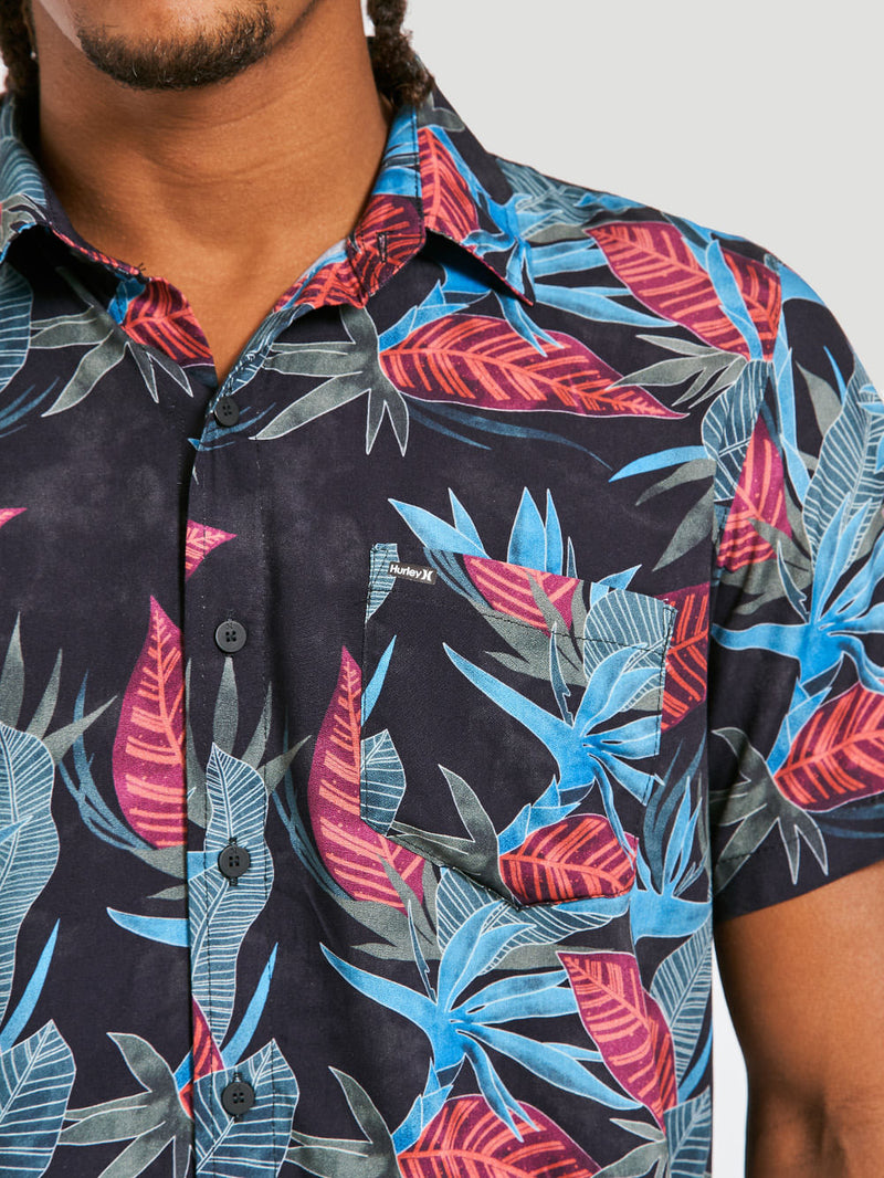 Camisa Manga Curta Hurley Dragon Preta