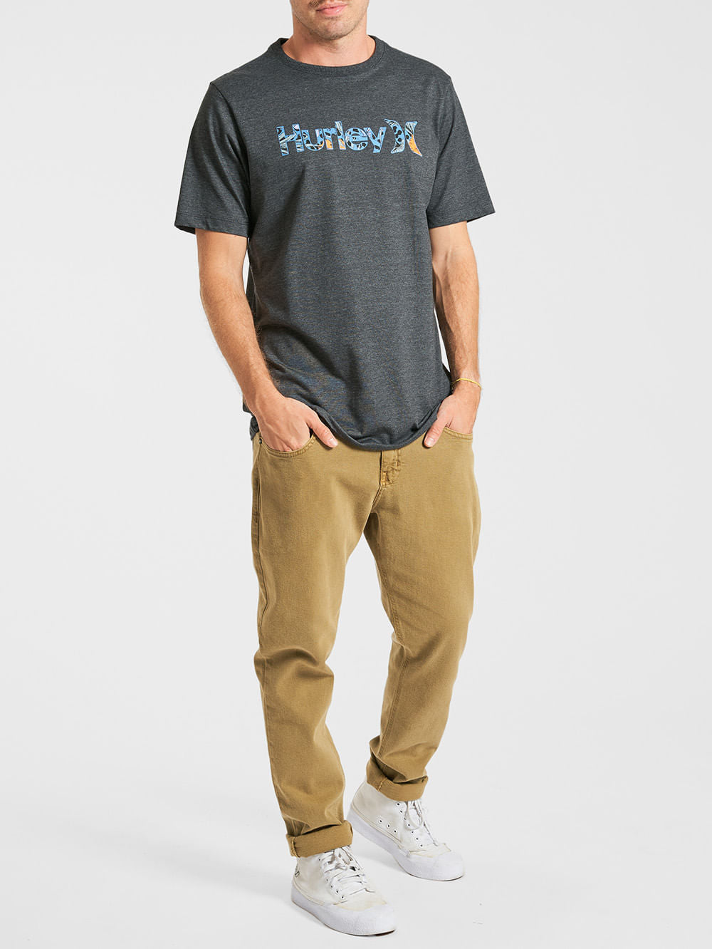 Camiseta Hurley Myrtle Mescla Preta