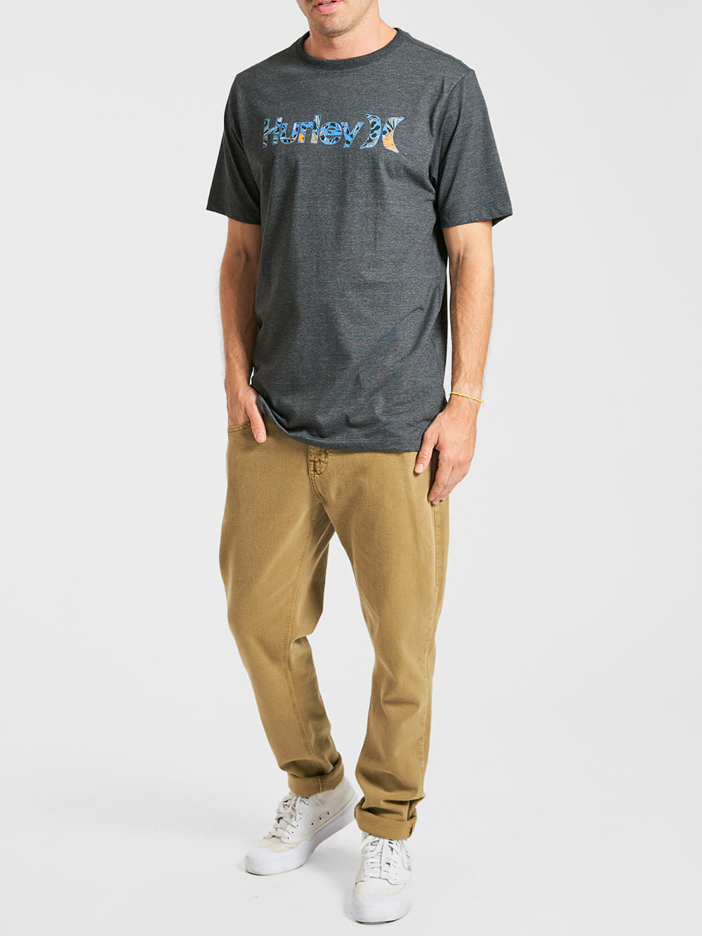 Camiseta Hurley Myrtle Mescla Preta