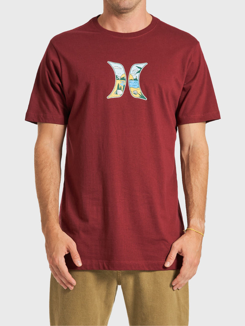 Camiseta Hurley Icon Beach Vinho