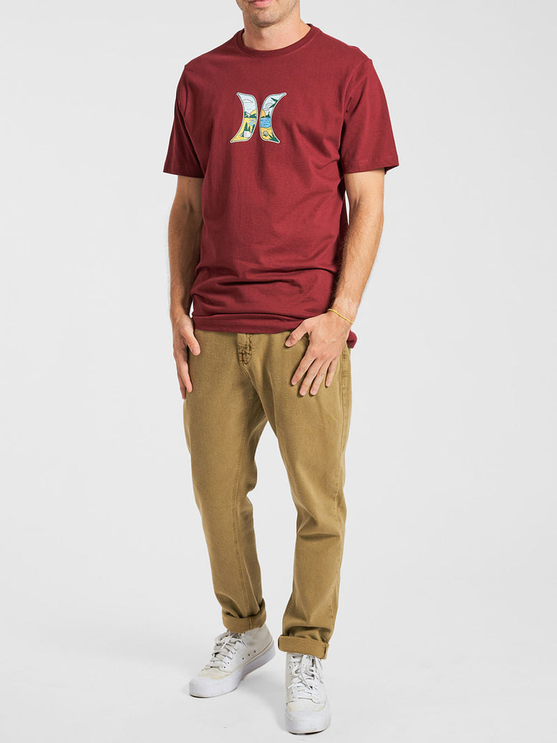 Camiseta Hurley Icon Beach Vinho