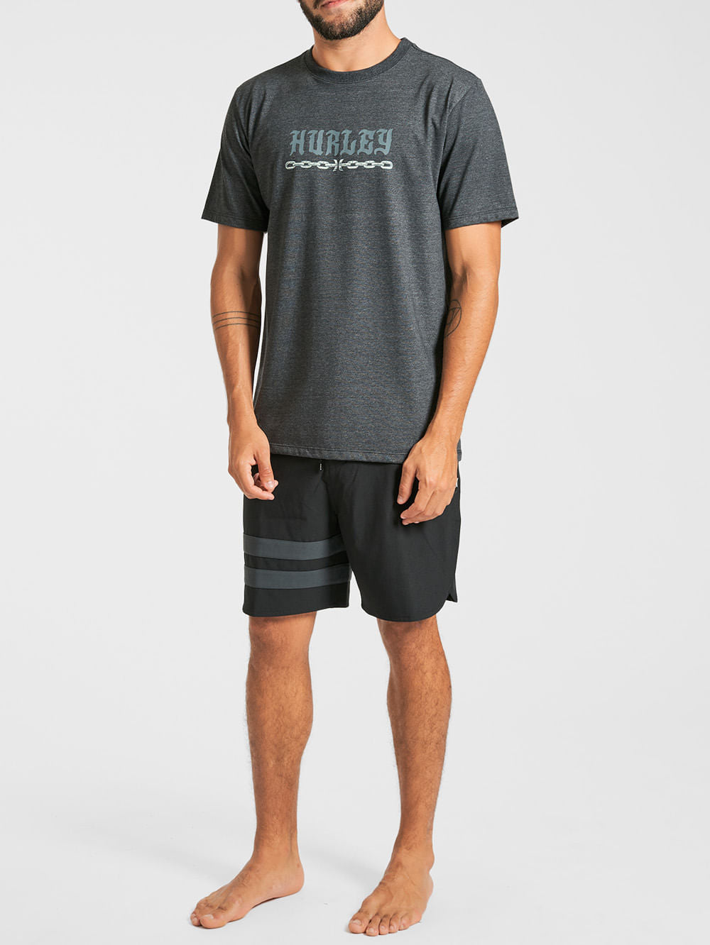 Camiseta Hurley Locals Mescla Preto