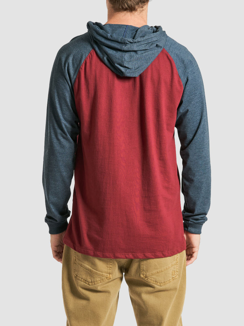 Camiseta Manga Longa Especial Hurley One&Only Vinho/Mescla Marinho