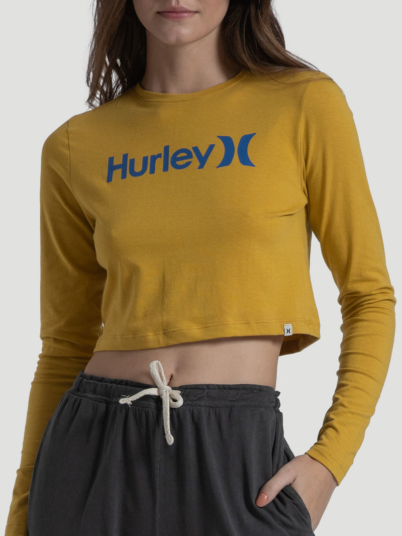 Cropped Manga Longa Hurley Colors Mostarda