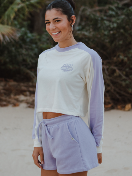 Camiseta Manga Longa Hurley Global 99 Feminina Off White